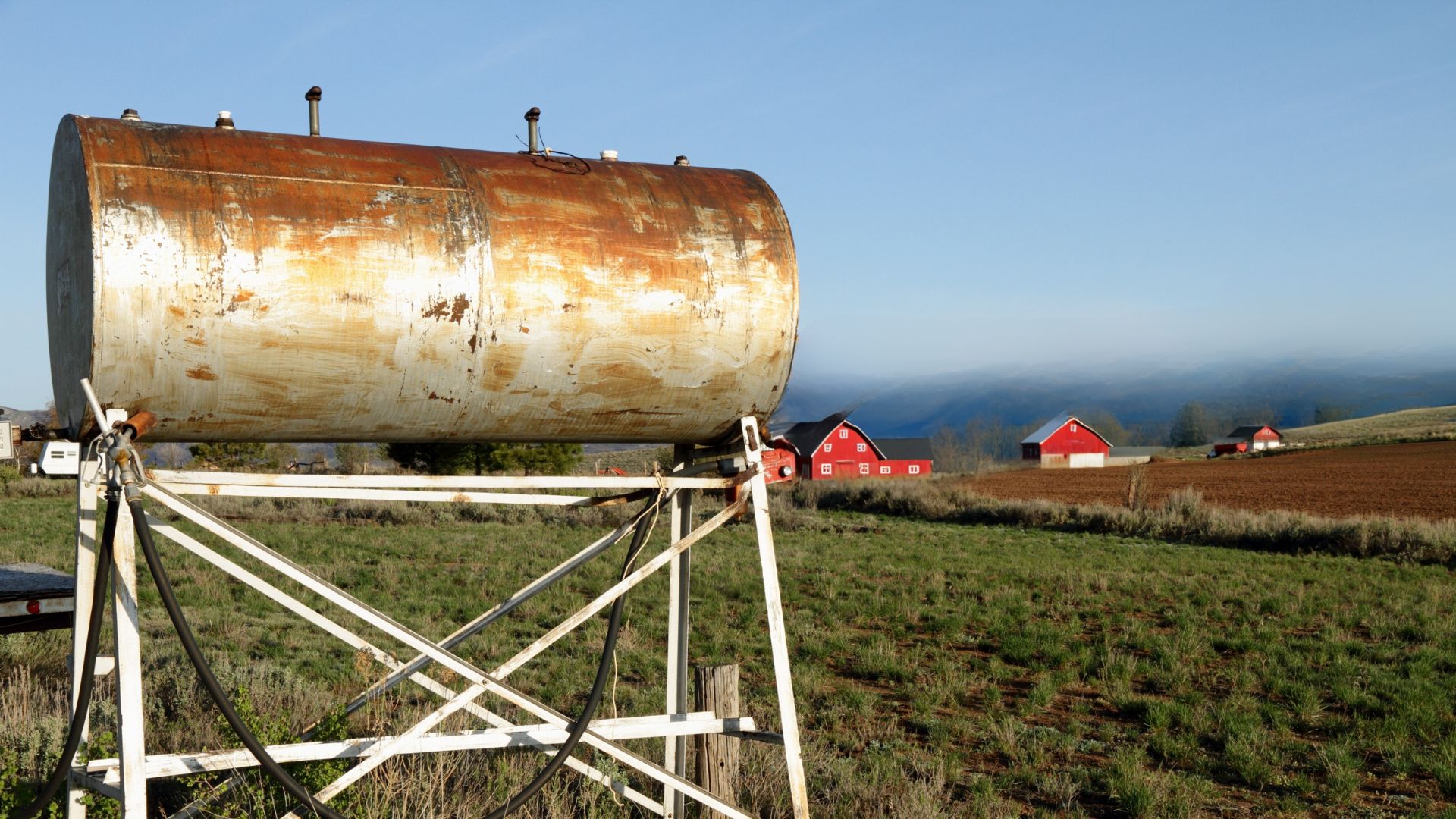 Farm fuel tank coated with polyurea protective coating — corrosion and UV protection